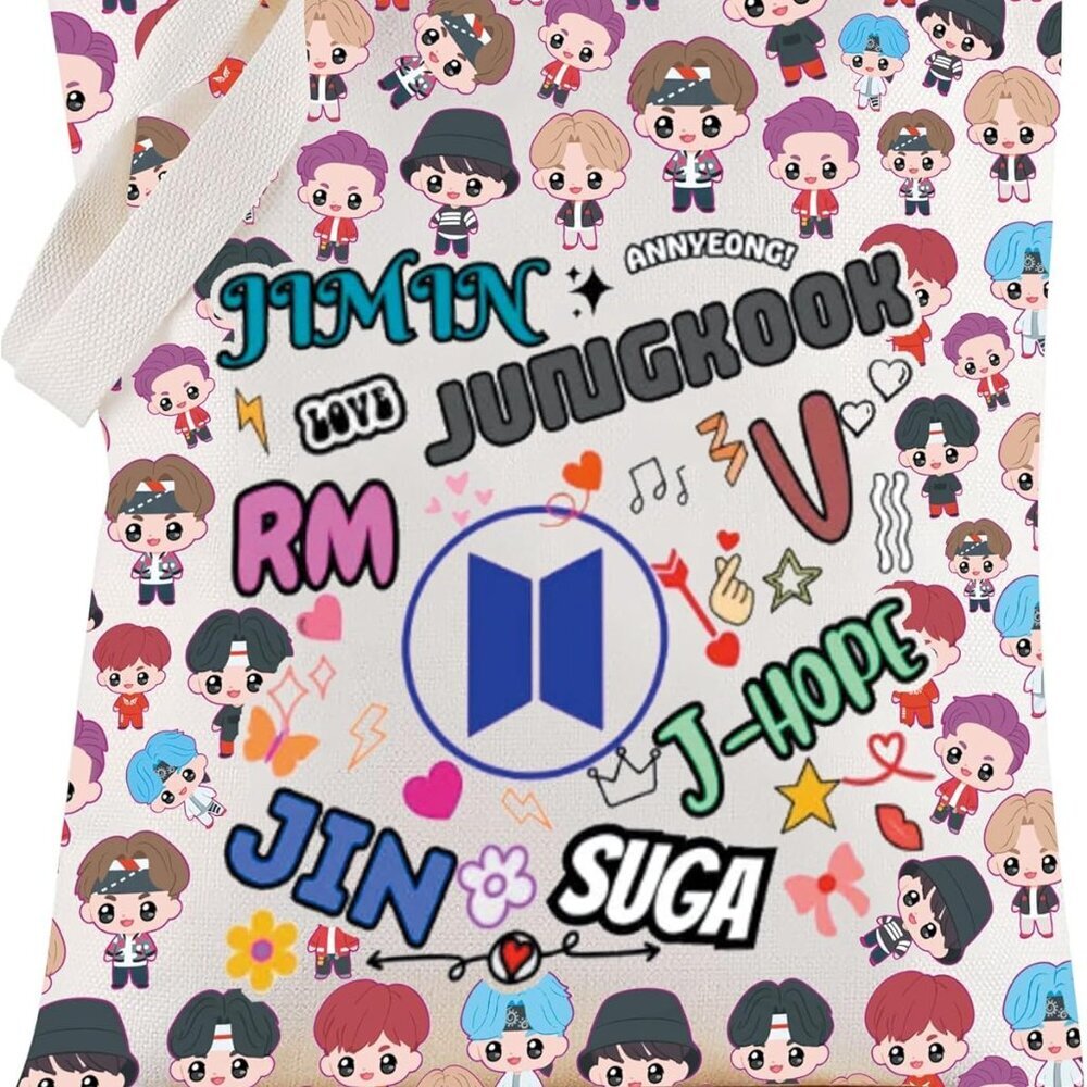 K-pop Army Tote Bag Korean Army Fans Gifts K-Pop Boygroup Shoulder Bag Korean Gr